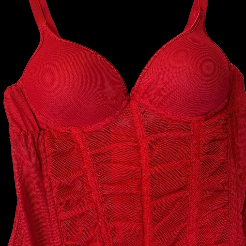 Vintage Susan lucci red sexy corset bodice top small lingerie